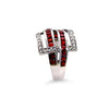 14ct White Gold Garnet and Diamond Ring 0.26ct 6.35g