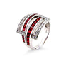 14ct White Gold Garnet and Diamond Ring 0.26ct 6.35g