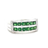 14ct White Gold Tsavorite Garnet and Diamond Ring 7.59g