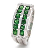 14ct White Gold Tsavorite Garnet and Diamond Ring 7.59g