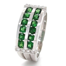 Load image into Gallery viewer, 14ct White Gold Tsavorite Garnet and Diamond Ring 7.59g
