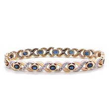 Load image into Gallery viewer, 14ct Yellow Gold Sapphire and Diamond Bracelet 0.56ct 20.13g