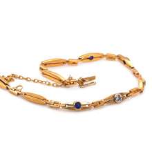Load image into Gallery viewer, 14ct Yellow Gold Sapphire and Diamond Bracelet 0.69ct 9.83g