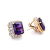 14ct Yellow and White Gold Amethyst and Diamond Earrings 8.80ct 10.62g
