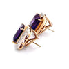 14ct Yellow and White Gold Amethyst and Diamond Earrings 8.80ct 10.62g
