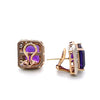 14ct Yellow and White Gold Amethyst and Diamond Earrings 8.80ct 10.62g