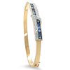 14ct Yellow and White Gold Sapphire and Diamond Hinged Bracelet 0.38ct 16g