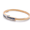 14ct Yellow and White Gold Sapphire and Diamond Hinged Bracelet 0.38ct 16g