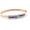 14ct Yellow and White Gold Sapphire and Diamond Hinged Bracelet 0.38ct 16g