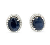 14ct White Gold Sapphire & Diamond Stud Earrings 7.56ct 4.66g