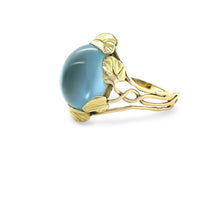 Load image into Gallery viewer, 14ct Yellow and Green Gold Aquamarine Floral Ring 3.75ct