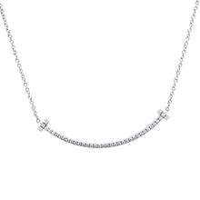Load image into Gallery viewer, Tiffany &amp; Co. 18ct White Gold T Smile Diamond Pendant 0.10ct 2.37g