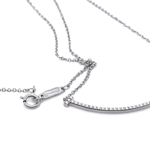 Tiffany & Co. 18ct White Gold T Smile Diamond Pendant 0.10ct 2.37g