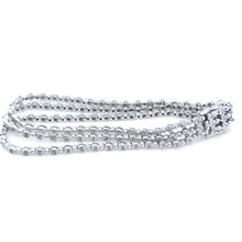 Load image into Gallery viewer, 18ct White Gold Three-Row Diamond Bracelet 3.40ct 21.85g