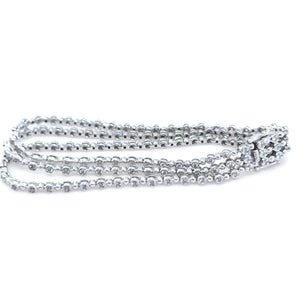 18ct White Gold Three-Row Diamond Bracelet 3.40ct 21.85g