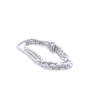 18ct White Gold Three-Row Diamond Bracelet 3.40ct 21.85g