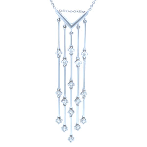 18ct White Gold Five-Line Diamond Pendant 0.64ct 7.77g