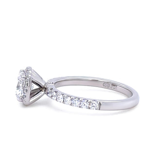 GIA 18ct White Gold Cushion Cut Diamond Engagement Ring 1.52ct