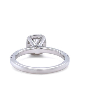 GIA 18ct White Gold Cushion Cut Diamond Engagement Ring 1.52ct