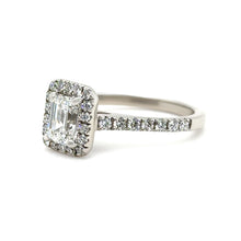 Load image into Gallery viewer, GIA 18ct White Gold Emerald Cut Diamond Engagement Ring 1.59ct