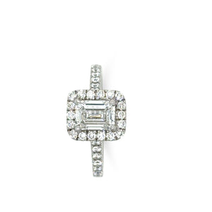 GIA 18ct White Gold Emerald Cut Diamond Engagement Ring 1.59ct