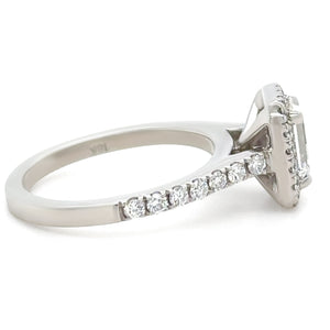 GIA 18ct White Gold Emerald Cut Diamond Engagement Ring 1.59ct