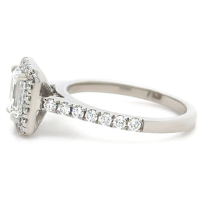 GIA 18ct White Gold Emerald Cut Diamond Engagement Ring 1.59ct
