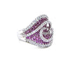 18ct White Gold Pink Sapphire and Diamond Dress Ring 3.74ct 17.85g