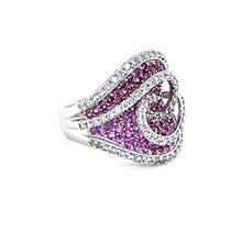 Load image into Gallery viewer, 18ct White Gold Pink Sapphire and Diamond Dress Ring 3.74ct 17.85g