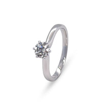Load image into Gallery viewer, 18ct White Gold Round Brilliant Cut Diamond Ring 0.51ct 2.81g
