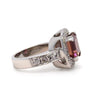 18ct White Gold Dark Pink Tourmaline & Diamond Cluster Ring 5.50ct 14.2g