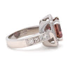 18ct White Gold Dark Pink Tourmaline & Diamond Cluster Ring 5.50ct 14.2g