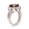 18ct White Gold Dark Pink Tourmaline & Diamond Cluster Ring 5.50ct 14.2g