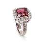 18ct White Gold Dark Pink Tourmaline & Diamond Cluster Ring 5.50ct 14.2g