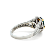 Load image into Gallery viewer, 18ct White and Yellow Gold Black Opal and Diamond Ring 3.57ct 6.52g