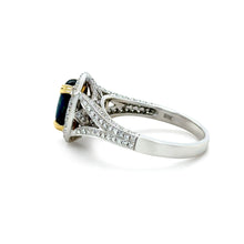 Load image into Gallery viewer, 18ct White and Yellow Gold Black Opal and Diamond Ring 3.57ct 6.52g