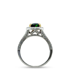 Load image into Gallery viewer, 18ct White and Yellow Gold Black Opal and Diamond Ring 3.57ct 6.52g