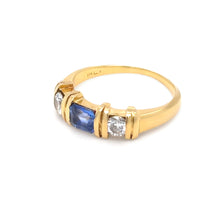 Load image into Gallery viewer, 18ct Yellow Gold Sapphire and Diamond Ring 0.70ct 3.6g