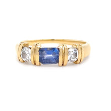 Load image into Gallery viewer, 18ct Yellow Gold Sapphire and Diamond Ring 0.70ct 3.6g