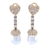 18ct Yellow Gold South Sea Pearl and Diamond Drop Earrings 1.80ct