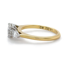 Load image into Gallery viewer, GIA 18ct Yellow Gold &amp; Platinum Diamond Engagement Ring 1.37ct 3.7g