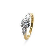 Load image into Gallery viewer, GIA 18ct Yellow Gold &amp; Platinum Diamond Engagement Ring 1.37ct 3.7g