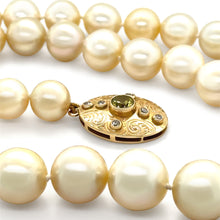 Load image into Gallery viewer, 18ct Yellow Gold Cultured Pearl &amp; Sapphire Necklace 1ct 82.6g