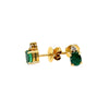 18ct Yellow Gold Emerald & Diamond Stud Earrings 1.06ct 2.41g