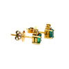 18ct Yellow Gold Emerald & Diamond Stud Earrings 1.06ct 2.41g