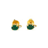 18ct Yellow Gold Emerald & Diamond Stud Earrings 1.06ct 2.41g
