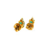 18ct Yellow Gold Emerald & Diamond Stud Earrings 1.06ct 2.41g