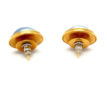 Load image into Gallery viewer, 18ct Yellow Gold Mabe Tahitian Pearl Earrings 17mm 10.26g