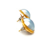 18ct Yellow Gold Mabe Tahitian Pearl Earrings 17mm 10.26g