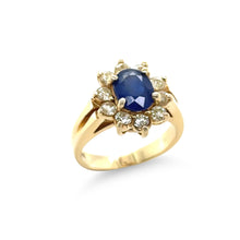 Load image into Gallery viewer, 18ct Yellow Gold Sapphire and Diamond Ring 1.80ct 5.7g